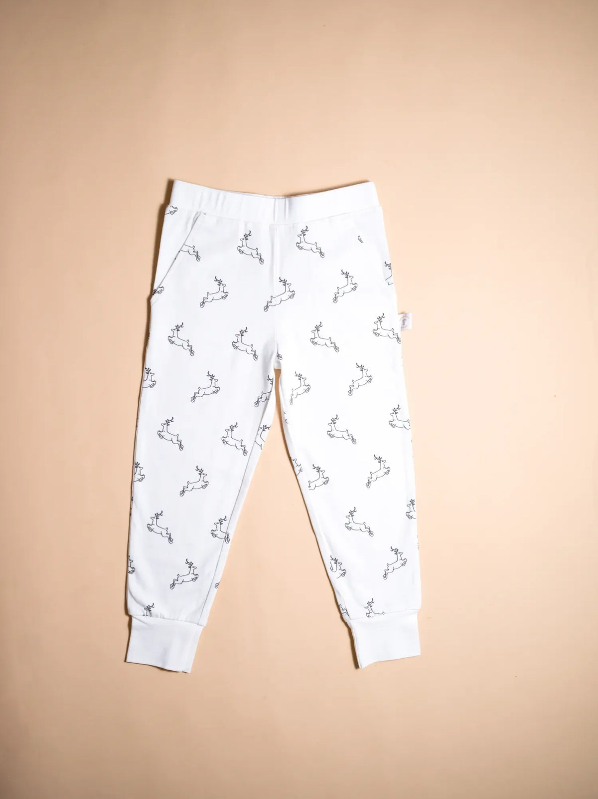 KendiKids Uhuru Set — running gazelle print in white