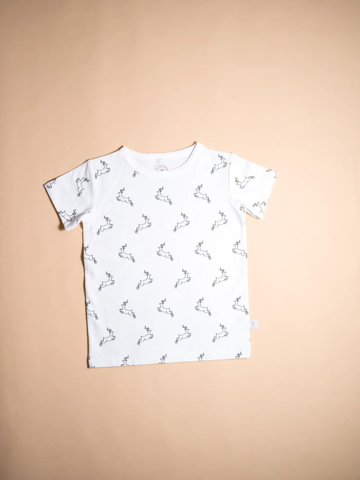KendiKids Uhuru Set — running gazelle print in white